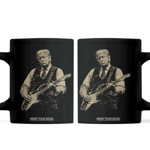 US Nation's Leader Playing Electic Rock Guitar Retro Vintage Coffee Mug