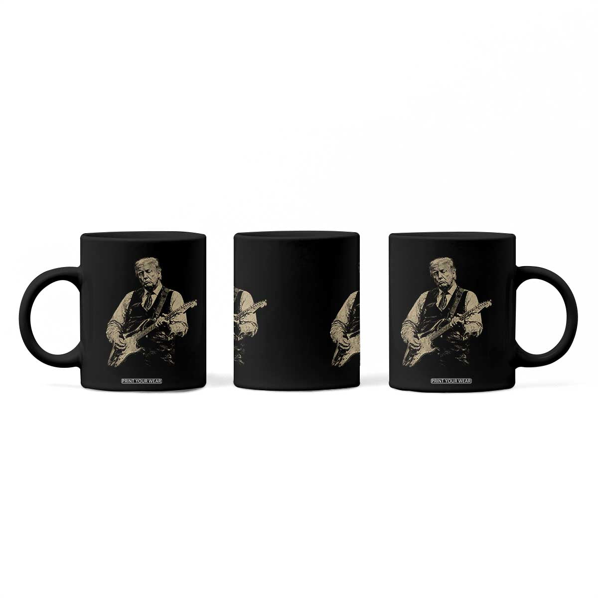 US Nation's Leader Playing Electic Rock Guitar Retro Vintage Coffee Mug