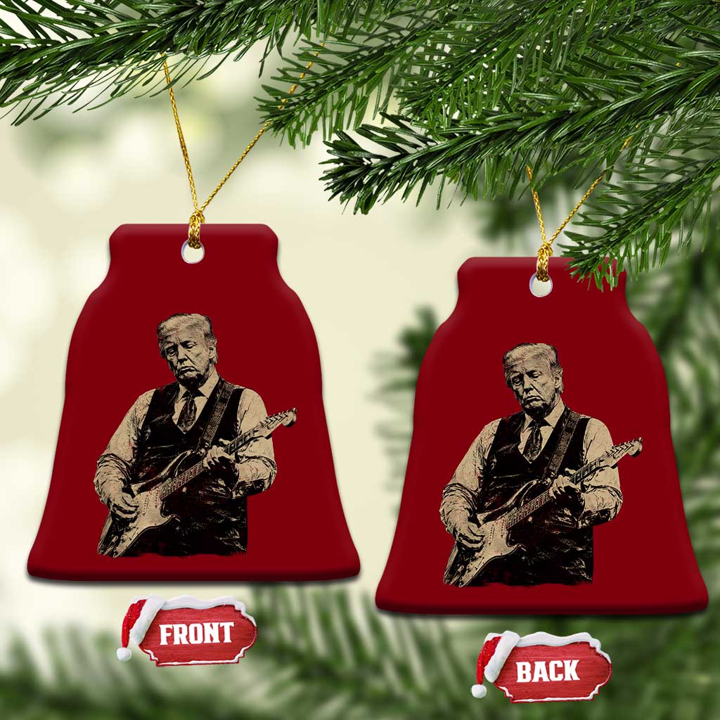 US Nation's Leader Playing Electic Rock Guitar Retro Vintage Ceramic Ornament TS11 Print Your Wear