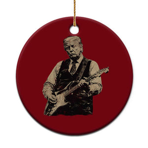 US Nation's Leader Playing Electic Rock Guitar Retro Vintage Ceramic Ornament TS11 1pc Red Print Your Wear