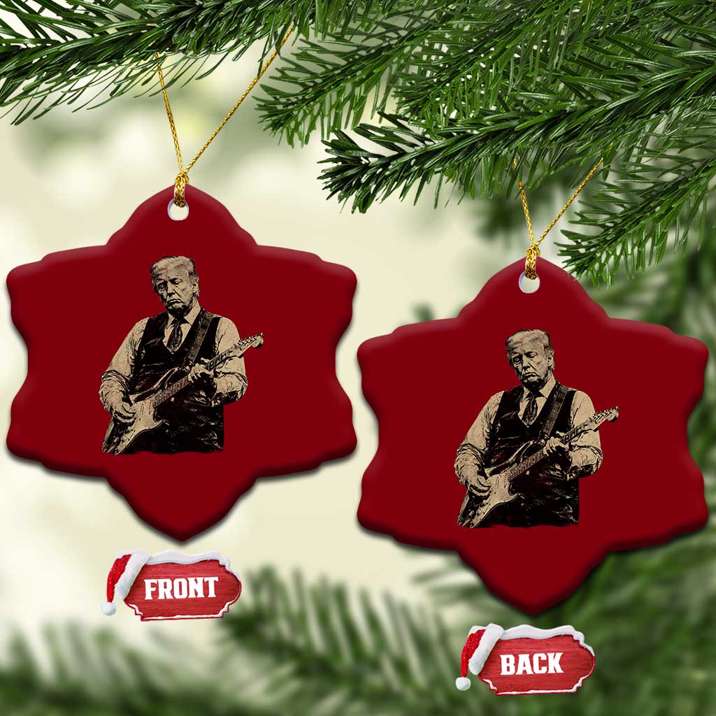 US Nation's Leader Playing Electic Rock Guitar Retro Vintage Ceramic Ornament TS11 Print Your Wear