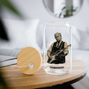 US Nation's Leader Playing Electic Rock Guitar Retro Vintage Glass Can TS11 Print Your Wear