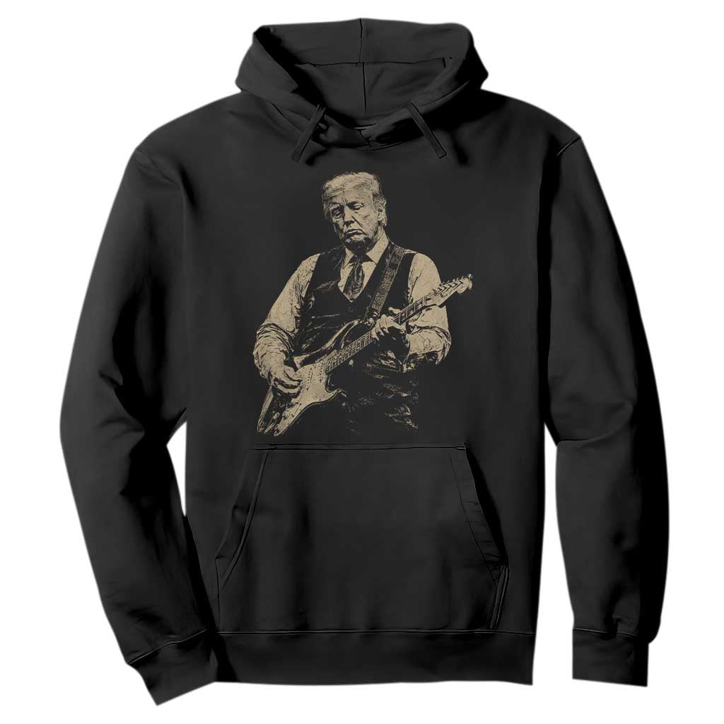 US Nation's Leader Playing Electic Rock Guitar Retro Vintage Hoodie