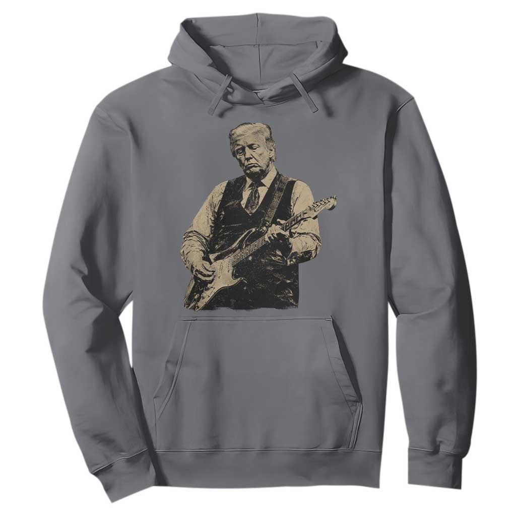 US Nation's Leader Playing Electic Rock Guitar Retro Vintage Hoodie