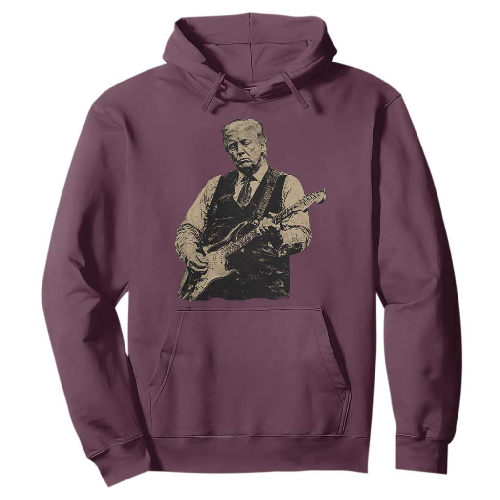 US Nation's Leader Playing Electic Rock Guitar Retro Vintage Hoodie