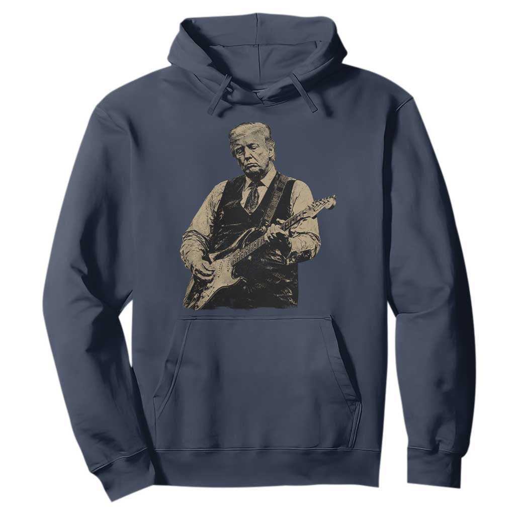 US Nation's Leader Playing Electic Rock Guitar Retro Vintage Hoodie
