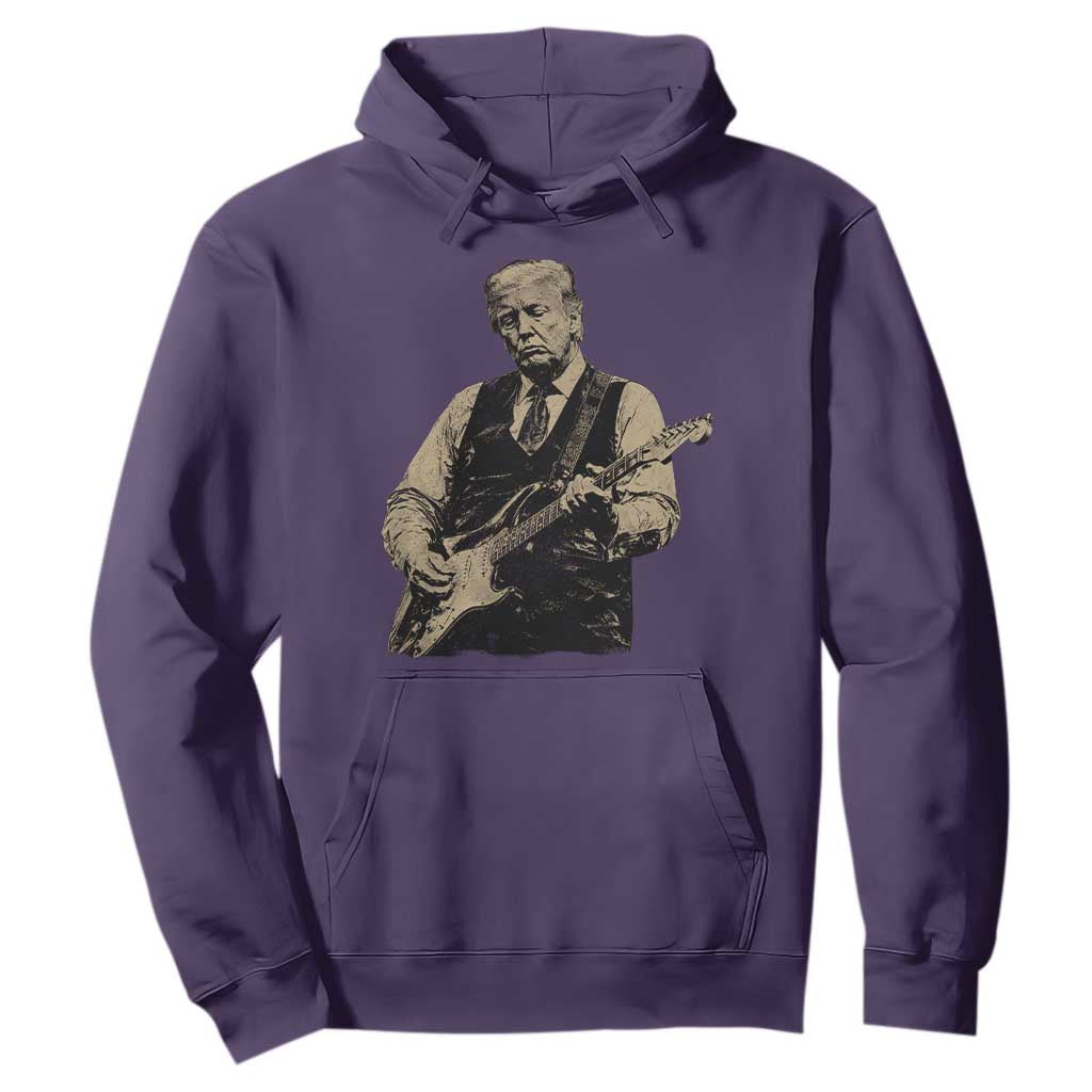 US Nation's Leader Playing Electic Rock Guitar Retro Vintage Hoodie