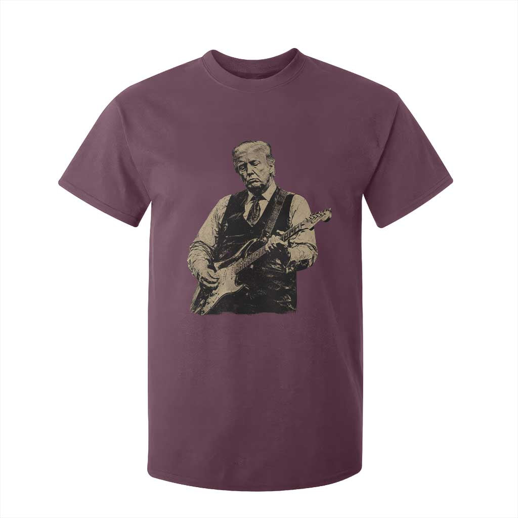 US Nation's Leader Playing Electic Rock Guitar Retro Vintage T Shirt For Kid