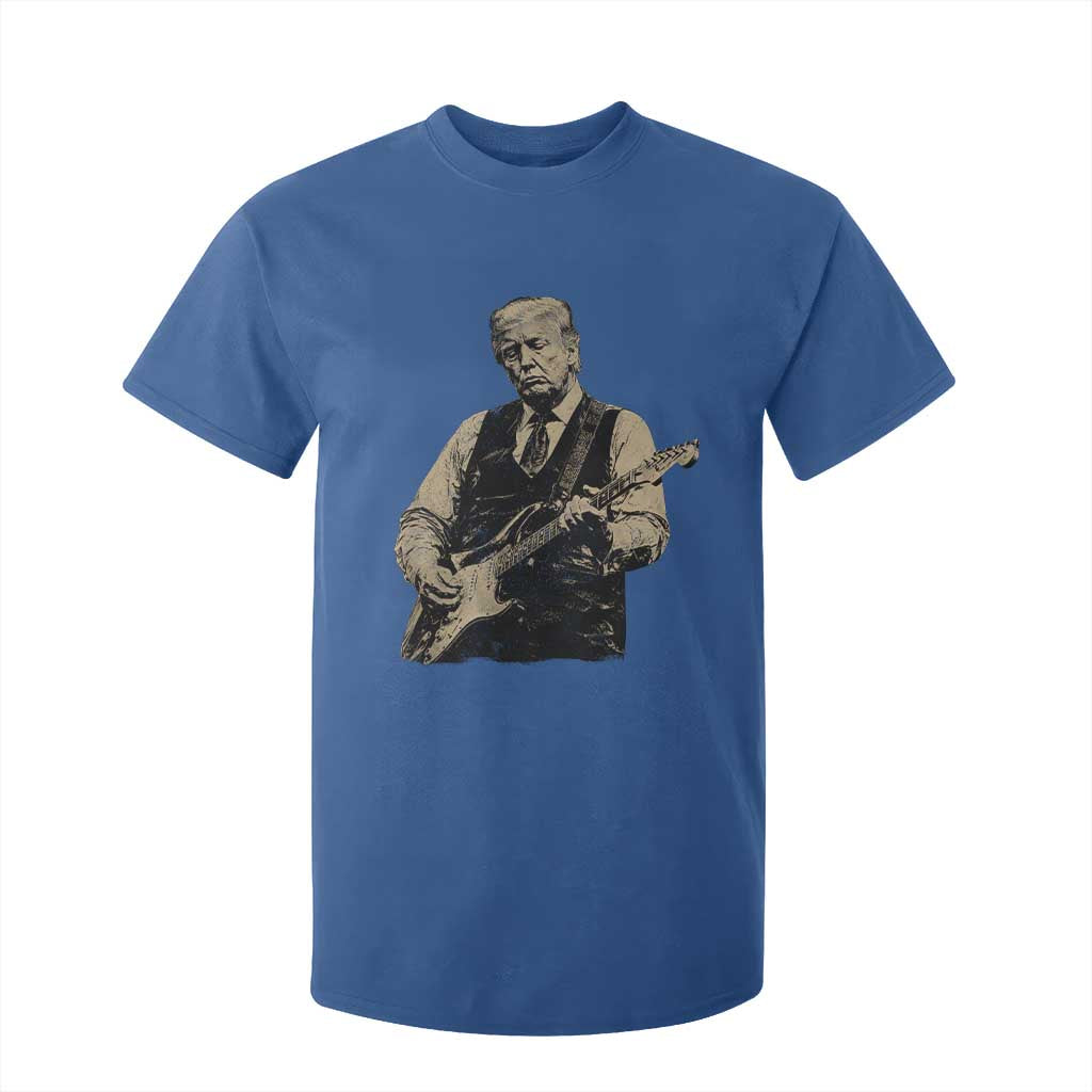 US Nation's Leader Playing Electic Rock Guitar Retro Vintage T Shirt For Kid