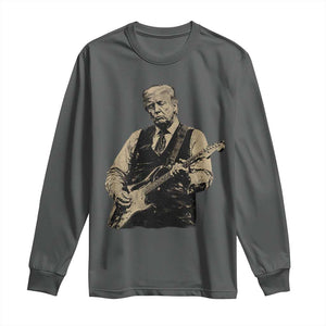 US Nation's Leader Playing Electic Rock Guitar Retro Vintage Long Sleeve Shirt