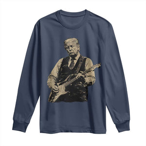 US Nation's Leader Playing Electic Rock Guitar Retro Vintage Long Sleeve Shirt
