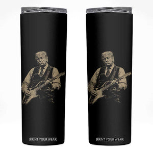 US Nation's Leader Playing Electic Rock Guitar Retro Vintage Skinny Tumbler