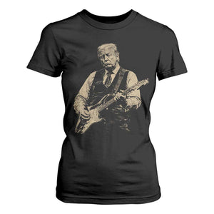 US Nation's Leader Playing Electic Rock Guitar Retro Vintage T Shirt For Women