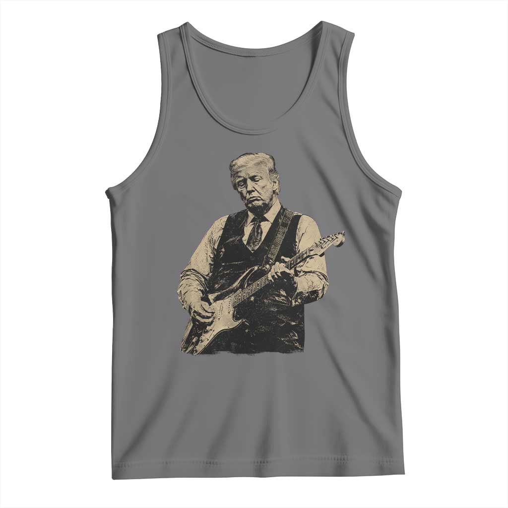 US Nation's Leader Playing Electic Rock Guitar Retro Vintage Tank Top