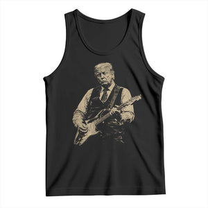 US Nation's Leader Playing Electic Rock Guitar Retro Vintage Tank Top
