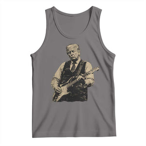 US Nation's Leader Playing Electic Rock Guitar Retro Vintage Tank Top