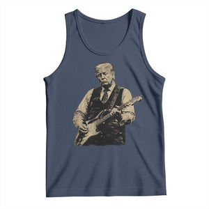 US Nation's Leader Playing Electic Rock Guitar Retro Vintage Tank Top