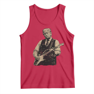 US Nation's Leader Playing Electic Rock Guitar Retro Vintage Tank Top