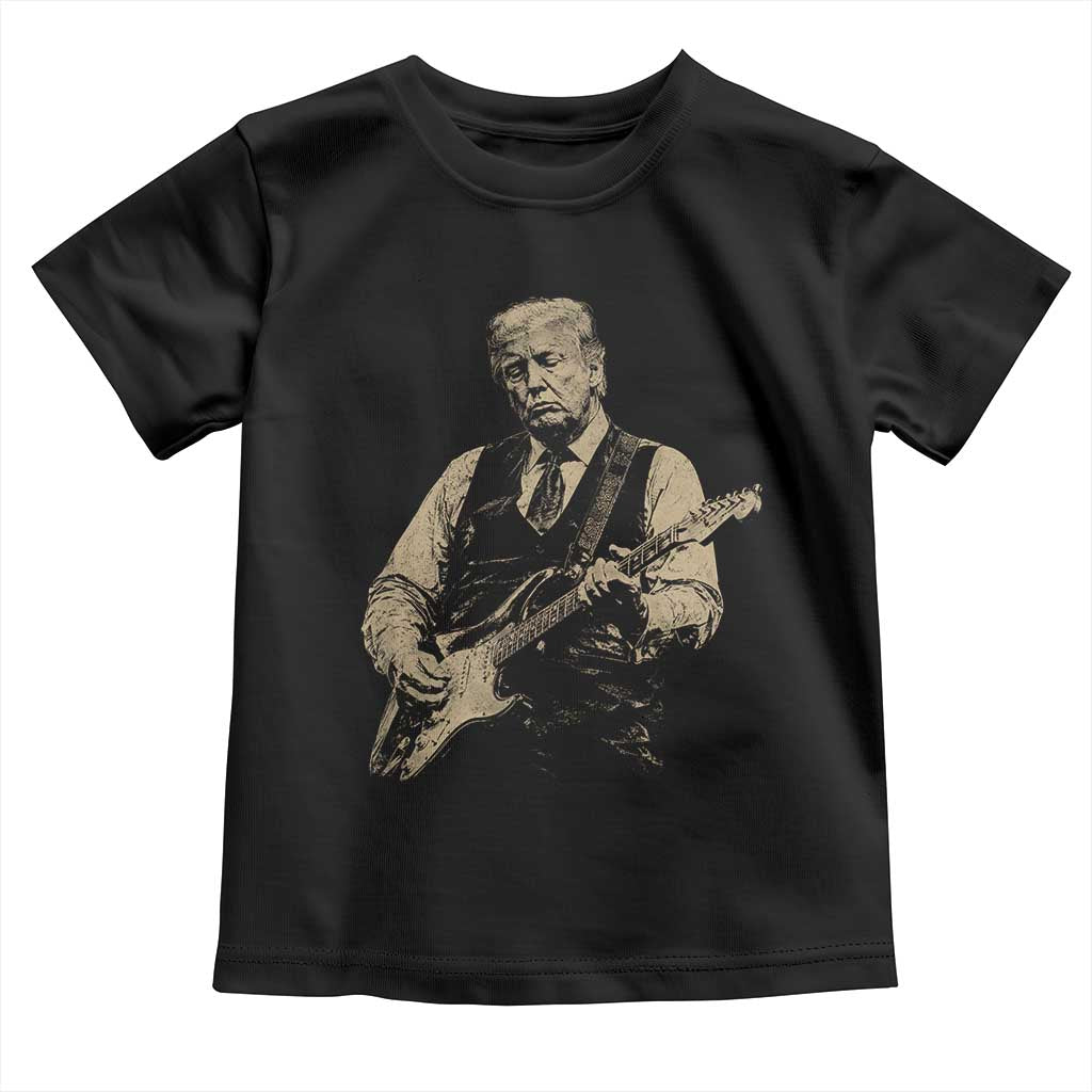US Nation's Leader Playing Electic Rock Guitar Retro Vintage Toddler T Shirt TS11 Black Print Your Wear