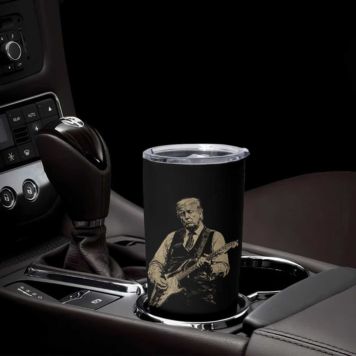 US Nation's Leader Playing Electic Rock Guitar Retro Vintage Tumbler Cup