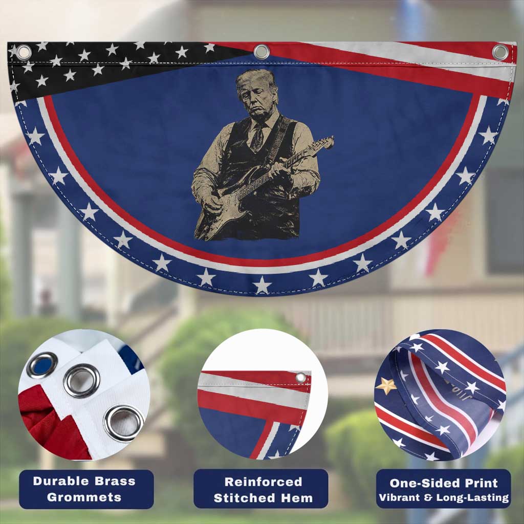 US Nation's Leader Playing Electic Rock Guitar Retro Vintage Patriotic Fan Flag