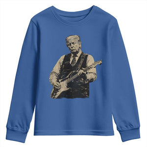 US Nation's Leader Playing Electic Rock Guitar Retro Vintage Youth Sweatshirt TS11 Royal Blue Print Your Wear