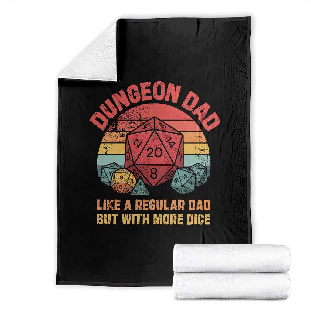 Dungeon Dad Like A Regular Dad But With More Dice Throw Blanket RPG Father Gamer