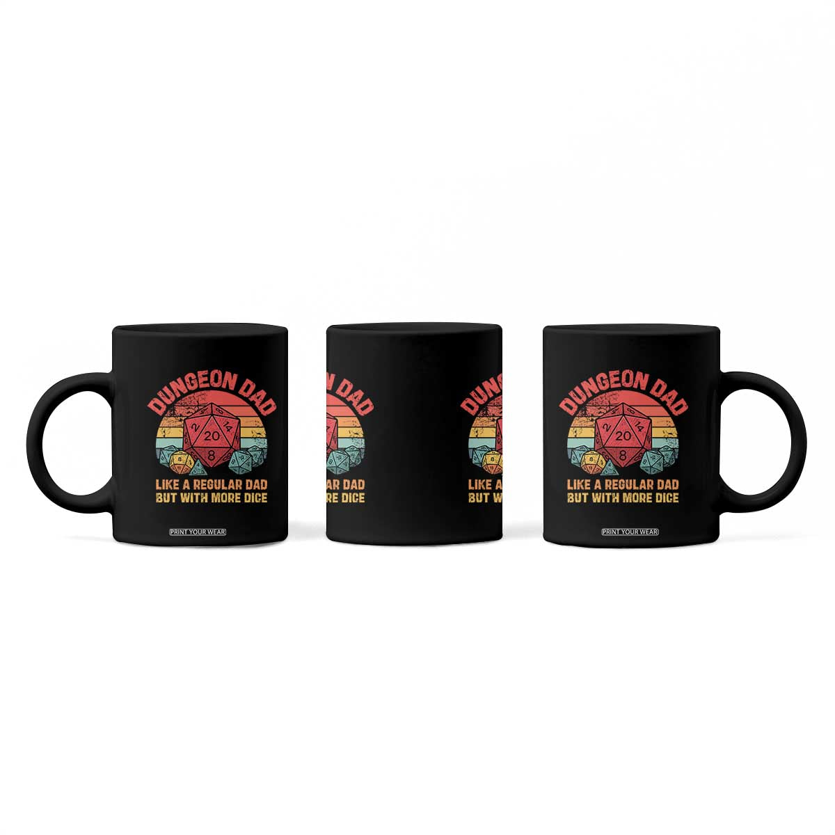 Dungeon Dad Like A Regular Dad But With More Dice Coffee Mug RPG Father Gamer