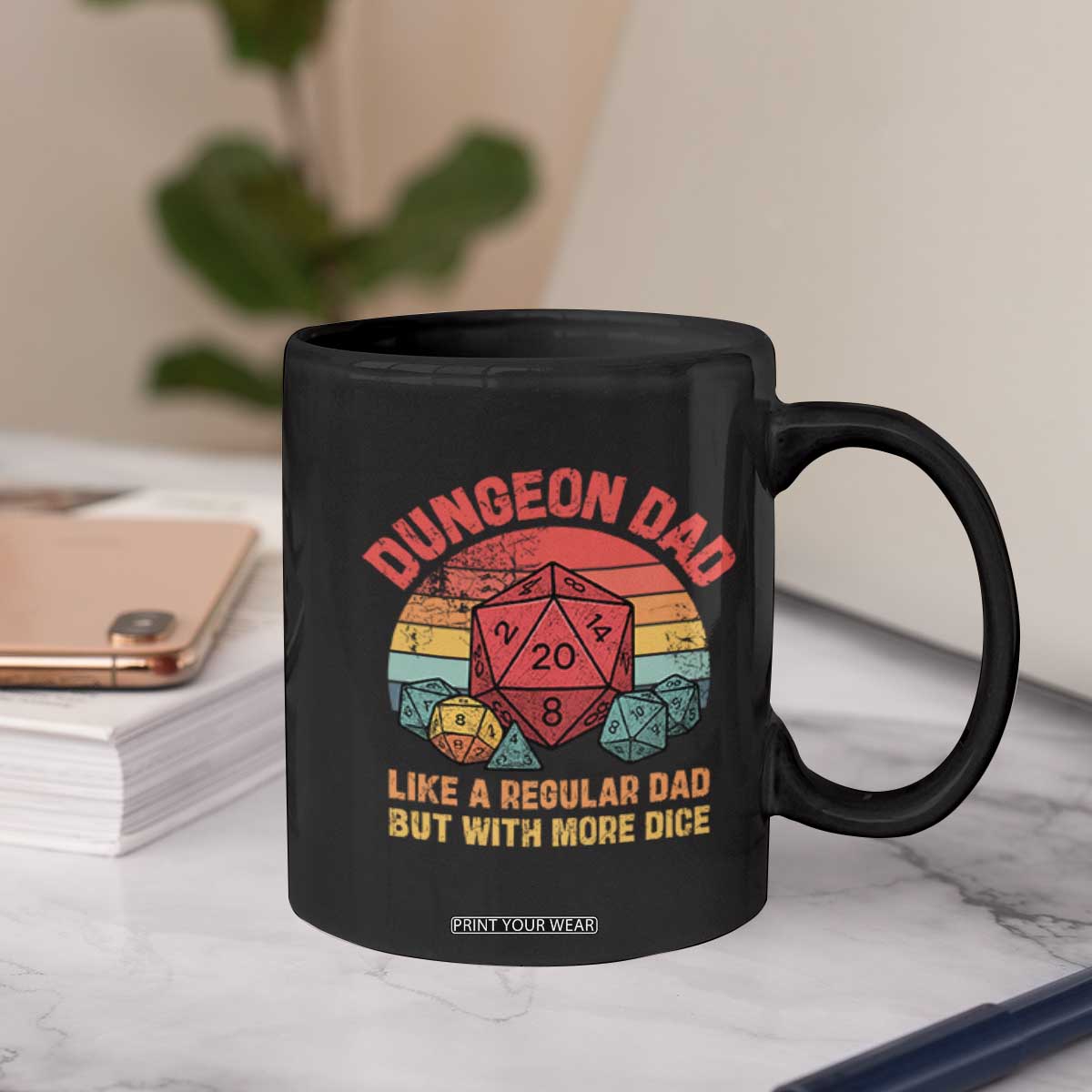 Dungeon Dad Like A Regular Dad But With More Dice Coffee Mug RPG Father Gamer