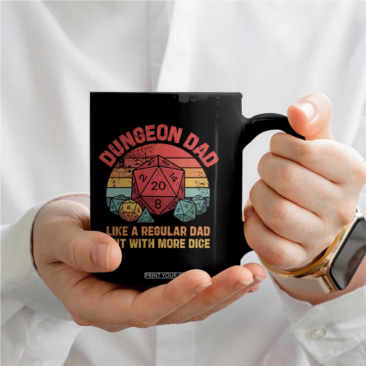 Dungeon Dad Like A Regular Dad But With More Dice Coffee Mug RPG Father Gamer