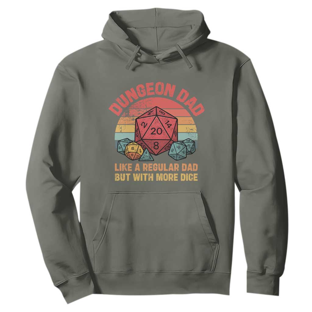 Dungeon Dad Like A Regular Dad But With More Dice Hoodie RPG Father Gamer