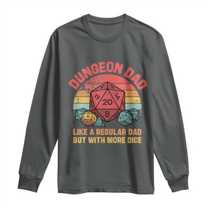 Dungeon Dad Like A Regular Dad But With More Dice Long Sleeve Shirt RPG Father Gamer TS11 Dark Heather Print Your Wear