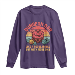 Dungeon Dad Like A Regular Dad But With More Dice Long Sleeve Shirt RPG Father Gamer TS11 Purple Print Your Wear