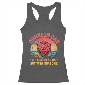 Dungeon Dad Like A Regular Dad But With More Dice Racerback Tank Top RPG Father Gamer TS11 Dark Heather Print Your Wear