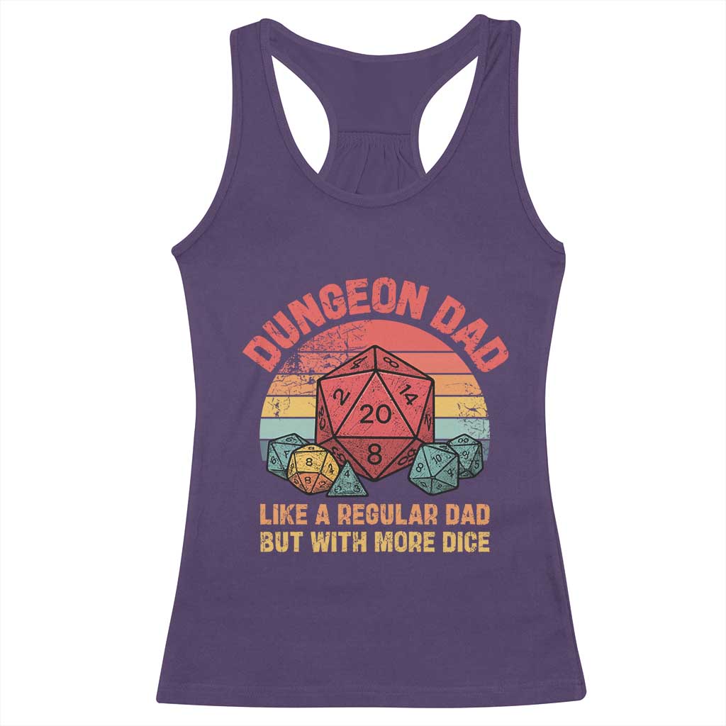 Dungeon Dad Like A Regular Dad But With More Dice Racerback Tank Top RPG Father Gamer TS11 Purple Print Your Wear