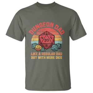 Dungeon Dad Like A Regular Dad But With More Dice T Shirt RPG Father Gamer