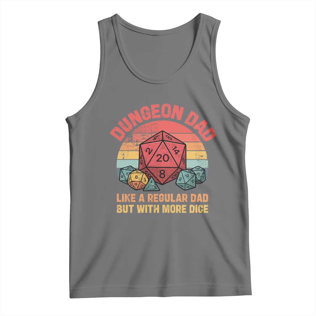 Dungeon Dad Like A Regular Dad But With More Dice Tank Top RPG Father Gamer TS11 Black Heather Print Your Wear