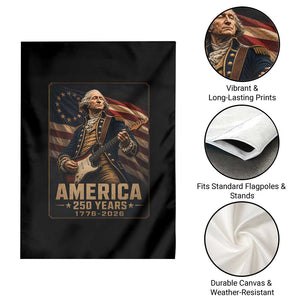 George Washington Playing Guitar USA 250th Anniversary Vintage 4th of July Garden Flag