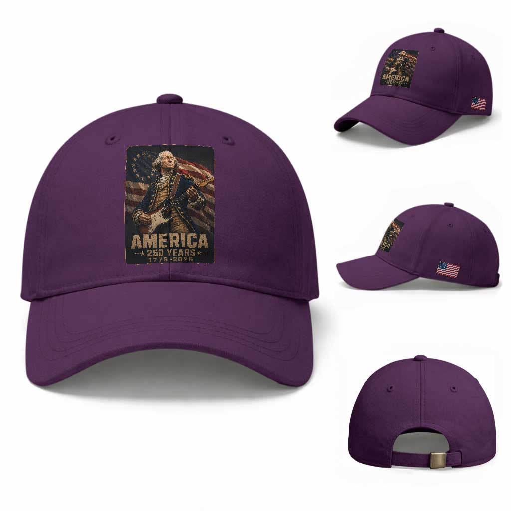 George Washington Playing Guitar USA 250th Anniversary Vintage 4th of July Baseball Cap