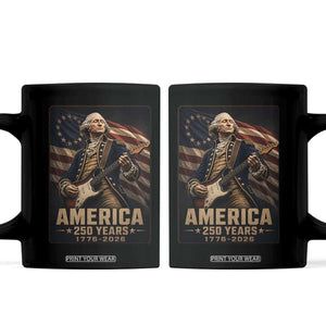 George Washington Playing Guitar USA 250th Anniversary Vintage 4th of July Coffee Mug