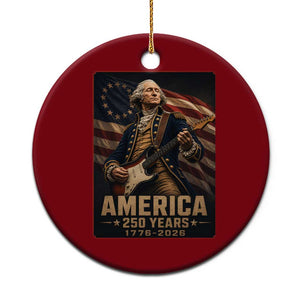 George Washington Playing Guitar USA 250th Anniversary Vintage 4th of July Ceramic Ornament