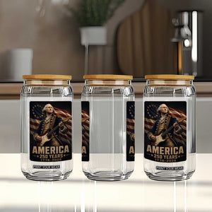 George Washington Playing Guitar USA 250th Anniversary Vintage 4th of July Glass Can