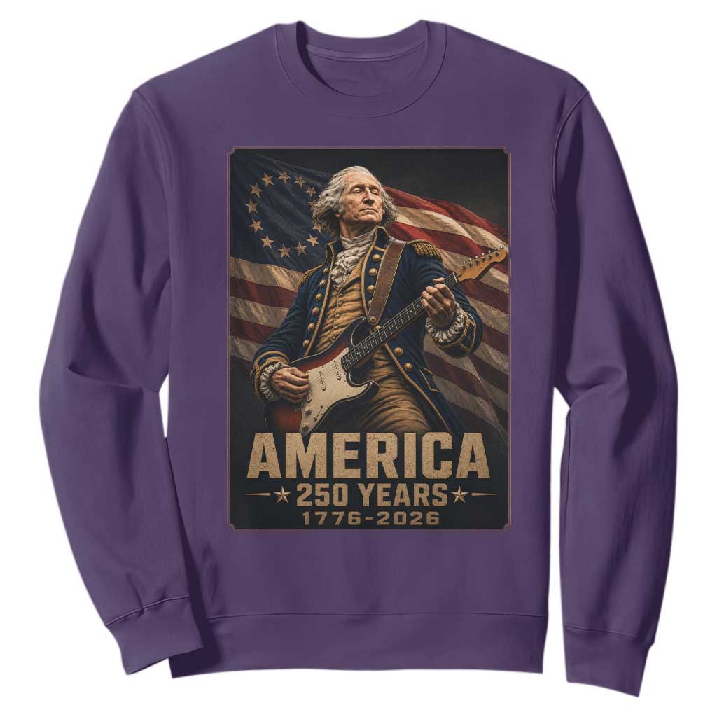 George Washington Playing Guitar USA 250th Anniversary Vintage 4th of July Sweatshirt