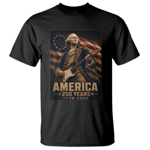 George Washington Playing Guitar USA 250th Anniversary Vintage 4th of July T Shirt
