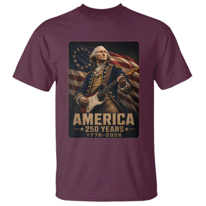 George Washington Playing Guitar USA 250th Anniversary Vintage 4th of July T Shirt