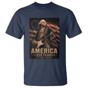 George Washington Playing Guitar USA 250th Anniversary Vintage 4th of July T Shirt