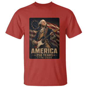 George Washington Playing Guitar USA 250th Anniversary Vintage 4th of July T Shirt