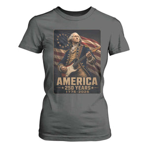 George Washington Playing Guitar USA 250th Anniversary Vintage 4th of July T Shirt For Women