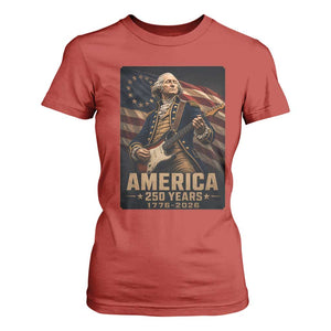 George Washington Playing Guitar USA 250th Anniversary Vintage 4th of July T Shirt For Women