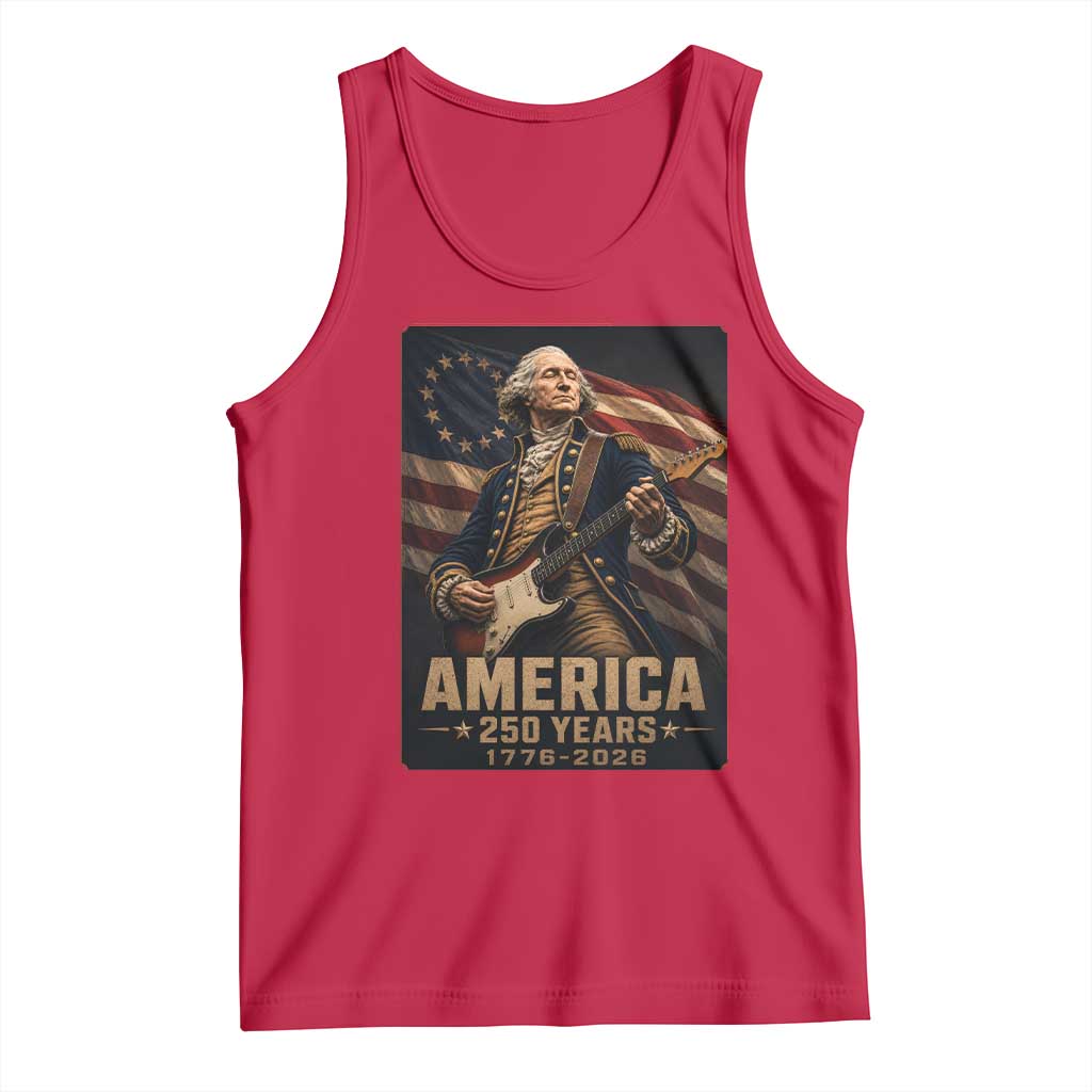 George Washington Playing Guitar USA 250th Anniversary Vintage 4th of July Tank Top